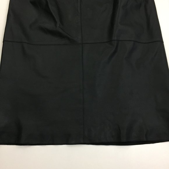BROOKS BROTHERS 346 Black 100% Genuine Leather Lined Skirt - Picture 10 of 10